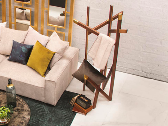 Perchero Garabato nogal - oro - Muebles Pergo