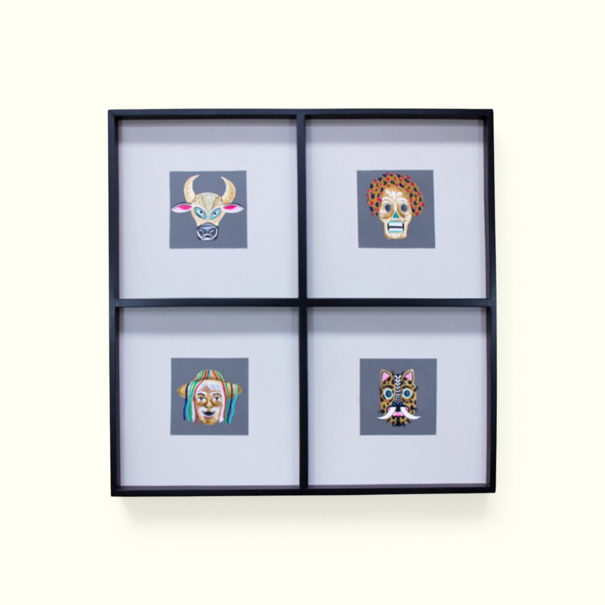Cuadro Tradiciones, Ventana con 4 Máscaras