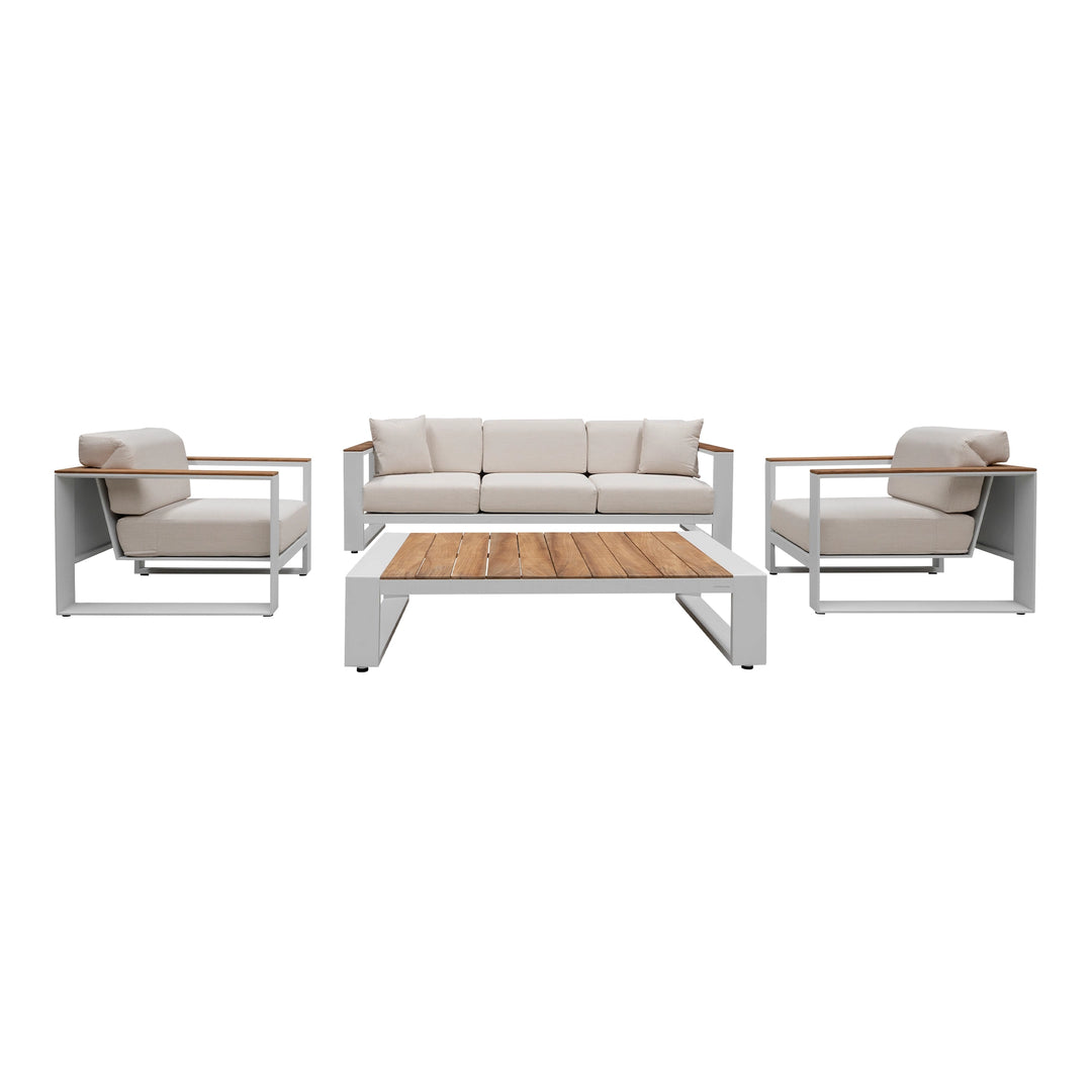 Set Sala de Exterior con Sofá Cambusa Blanco