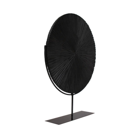 Escultura De Disco Metálico Negro