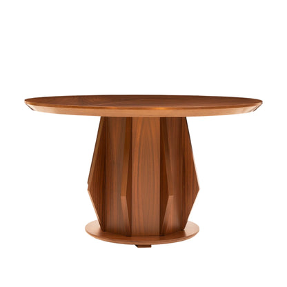 Mesa de Comedor Redonda con Cubierta de Madera Semera
