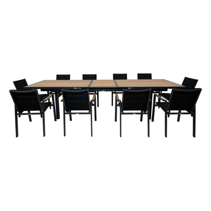 Set Comedor Extendible Más 10 Sillas Santorini Black