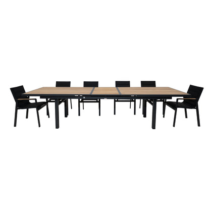 Set Comedor Extendible Más 10 Sillas Santorini Black