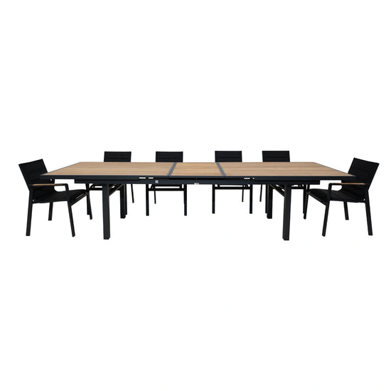 Set Comedor Extendible Más 10 Sillas Santorini Black