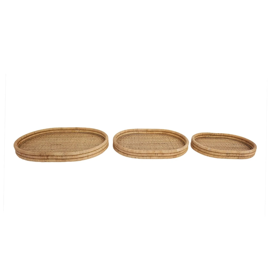 Set De 3 Bandejas Decorativas Oval