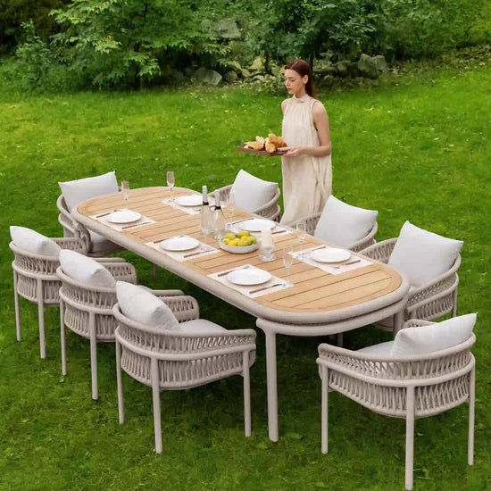 Set Comedor Más 8 Sillas de Exterior Calypso