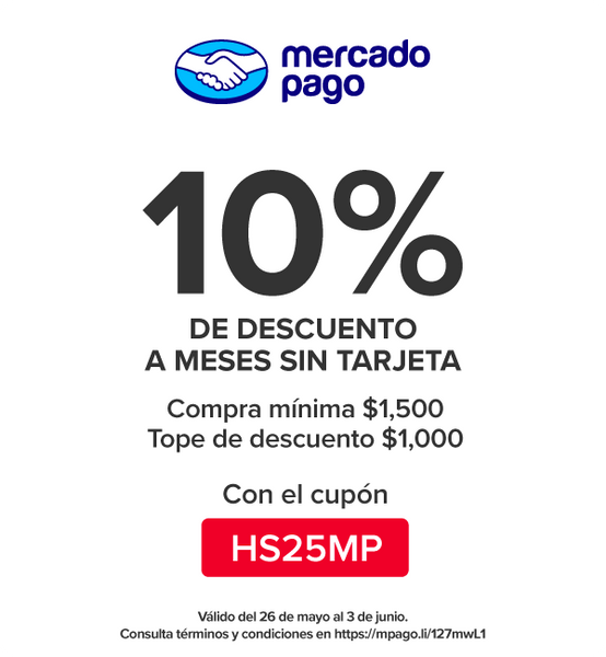 Mercado Pago 10% de descuento a meses sin tarjeta