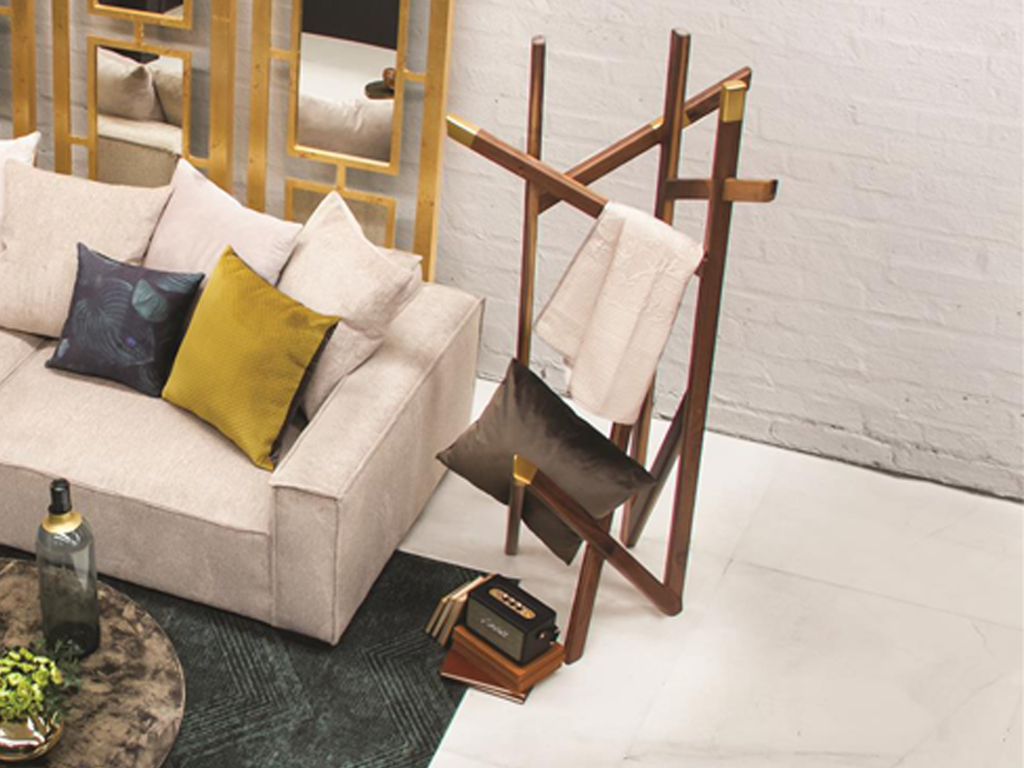 Perchero Garabato nogal - oro - Muebles Pergo