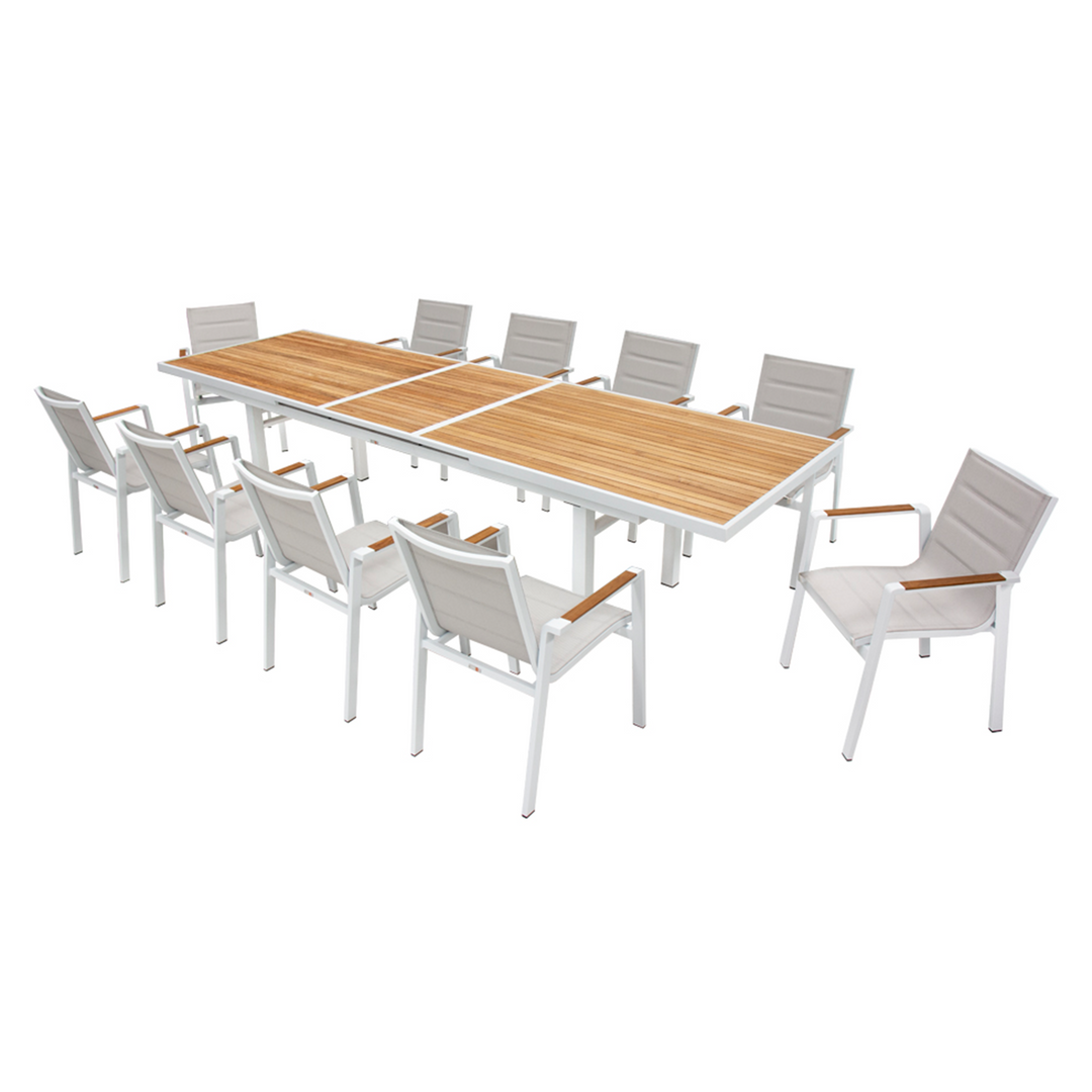 Set Mesa Extendible + 10 Sillas Santorini