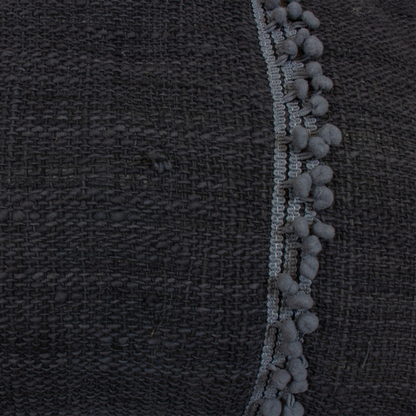 Cojín Negro Carbón 65X36 Con Cordón En Los Lados