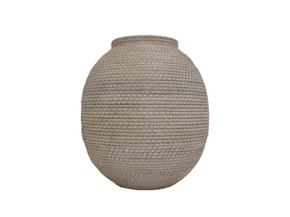 Florero Rattan Blanco II