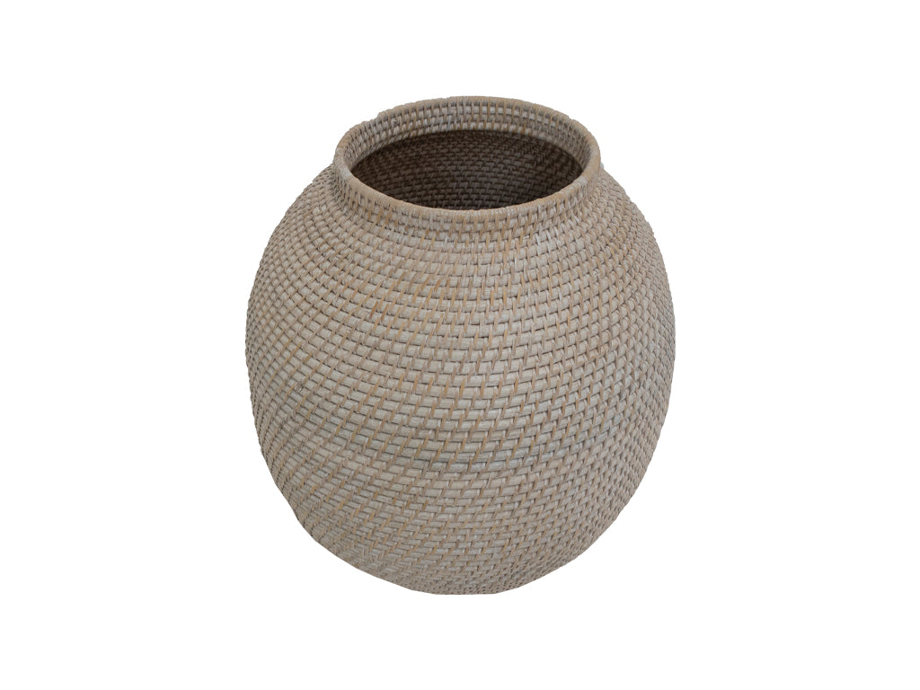 Florero Rattan Blanco II
