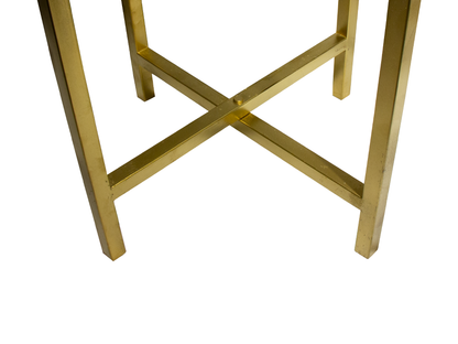 Set De 2 Maceteros Negro Con Dorado Pedestal