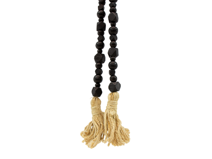 Cordon Bolita Cuadrito Madera Negro