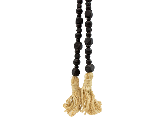 Cordon Bolita Cuadrito Madera Negro