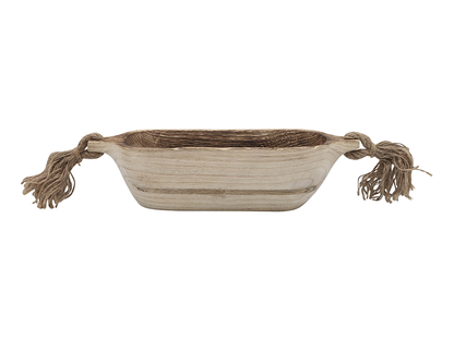 Charola Madera Con Borlas Marron