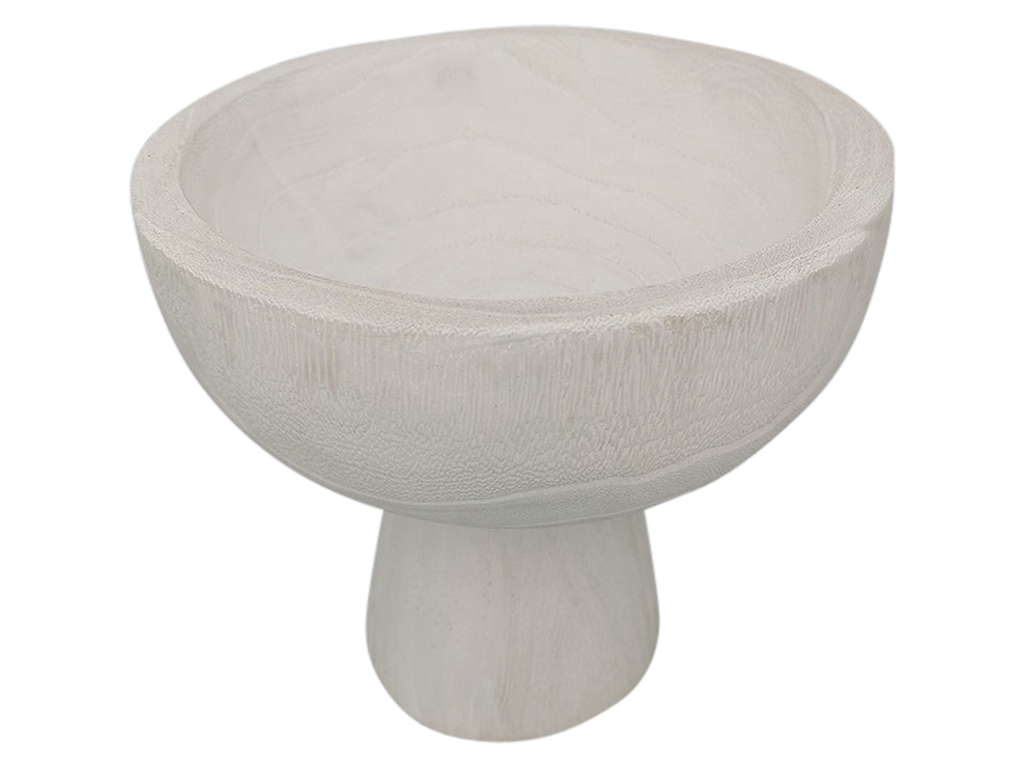 Bowl Con Soporte De Madera Blanco